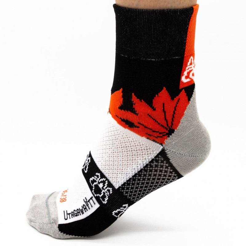 Chaussette Vtt Mi Haute Carbone Leaves Fil Carbone